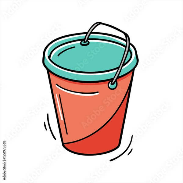 Fototapeta vector bucket sketch in doodle style on white background 7 on transparent background
