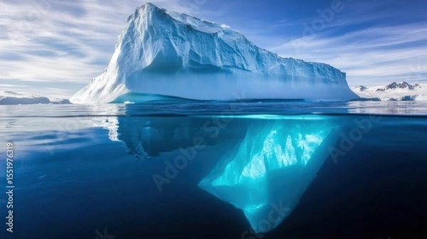 Fototapeta Majestic Iceberg Reflection in Crystal Clear Arctic Waters