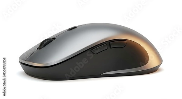 Fototapeta Wireless Computer Mouse Isolated on White Background Close Up
