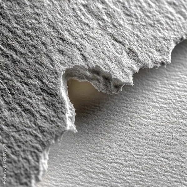 Fototapeta White Paper Texture with Torn Edge and Soft Light