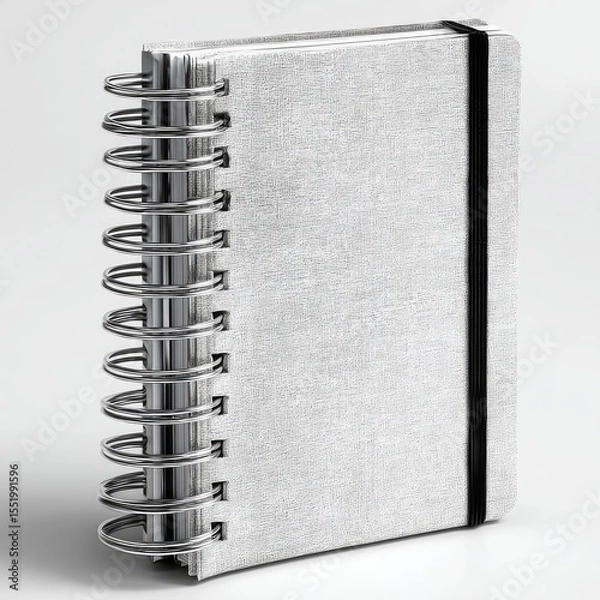 Fototapeta White Textured Spiral-Bound Notebook Mockup