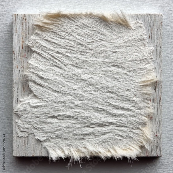 Fototapeta White Textured Paper with Visible Surface Fibers