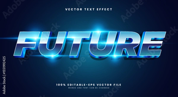 Fototapeta Future lighting Style 3D editable text effect Template Suitable for modern gradient color