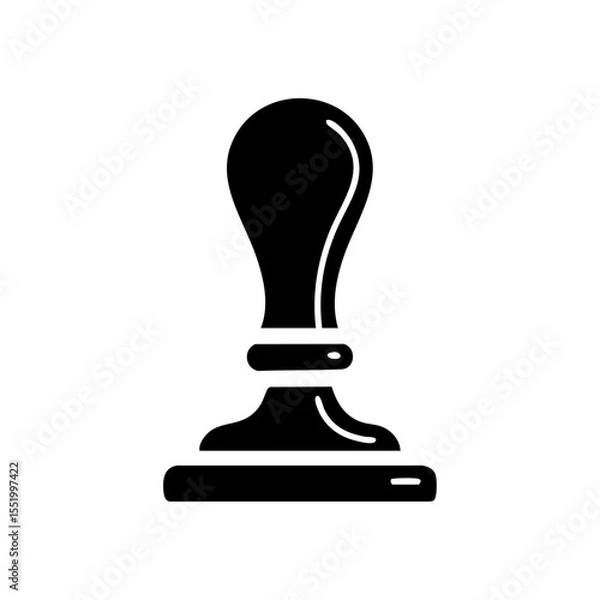 Obraz Minimalist rubber stamp vector in pressing action

