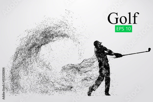 Obraz Sylwetka gracza w golfa. Ilustracji wektorowych