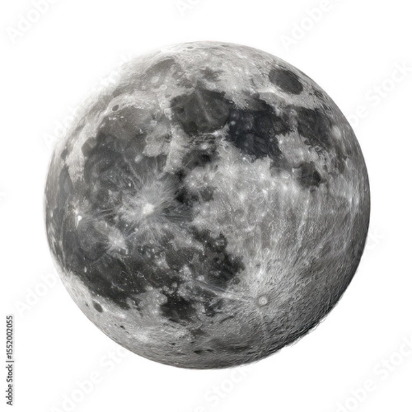 Fototapeta Full moon image isolated on transparent background