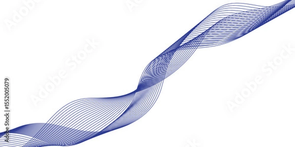 Fototapeta Abstract vector line wave graphics on white background. Digital frequency track equalizer. Stylized line art background. banner, template, wallpaper background with wave design	