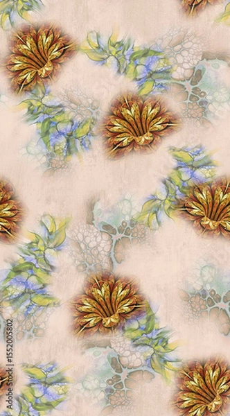 Obraz watercolor background with flowers