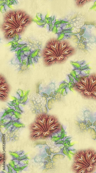 Obraz watercolor background with flowers