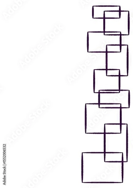 Fototapeta Abstract geometric shapes in minimalist line art style  