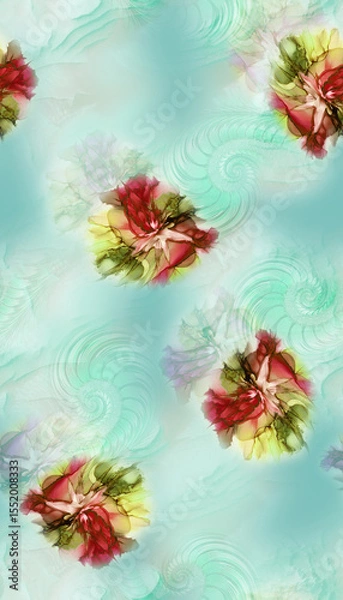 Obraz watercolor background with flowers