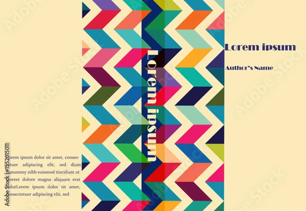 Obraz Vibrant Zigzag Geometric Pattern Book Cover Design