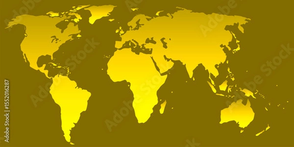 Obraz Digital world map with gradient fill. Digital map template for business, media, foreign affairs, international relations. Technology background. Vector illustration of world map.