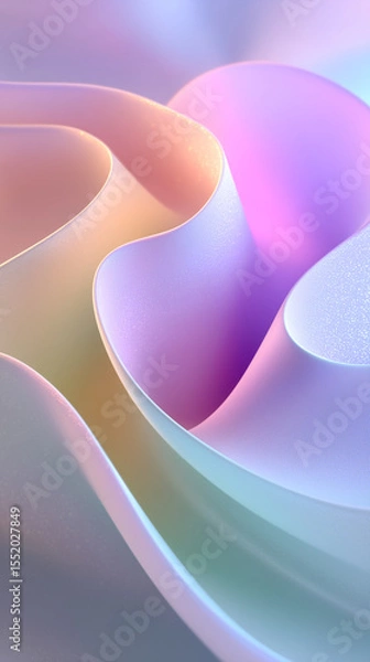 Fototapeta Abstract soft wave with flowing lines and pastel gradients. Calm minimalism, perfect for backgrounds, presentations, and modern design.