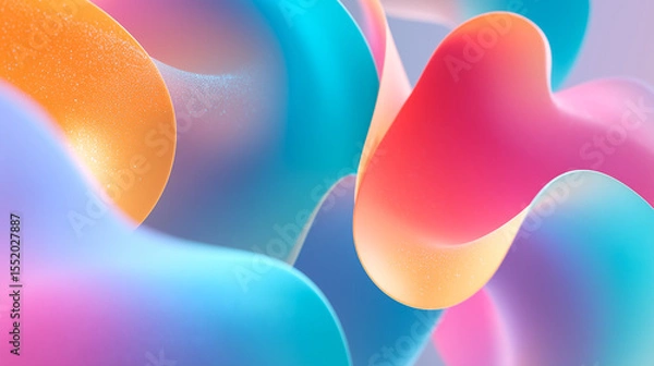 Fototapeta Abstract soft wave with flowing lines and pastel gradients. Calm minimalism, perfect for backgrounds, presentations, and modern design.