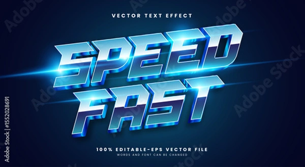 Fototapeta Speed Fast modern Style 3d editable text effect template Suitable for glowing light theme