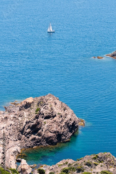 Fototapeta Sailboat on the Mediterranean Sea