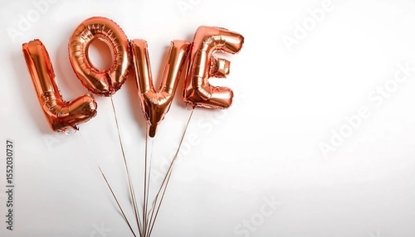 Fototapeta Shiny Pink Love Balloons with Heart Shape on a Soft Pink Background Celebrating Valentine's Day Romance and Festivity
