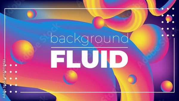 Fototapeta Gradient Background with 3D Fluid Shapes – Modern Abstract Liquid Forms for Trendy Web, App, and Graphic Design Projects