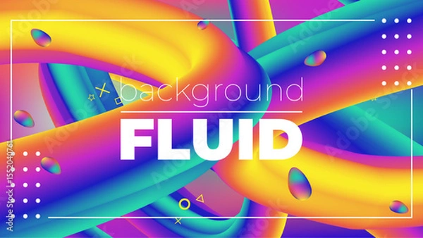 Fototapeta Gradient Background with 3D Fluid Shapes – Modern Abstract Liquid Forms for Trendy Web, App, and Graphic Design Projects