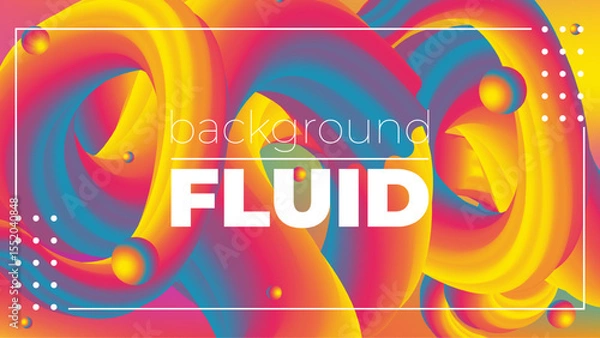 Fototapeta Gradient Background with 3D Fluid Shapes – Modern Abstract Liquid Forms for Trendy Web, App, and Graphic Design Projects