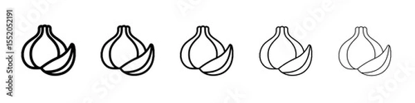 Obraz garlic icon simple vector outline logo