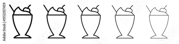 Obraz milk shake icon simple vector outline logo