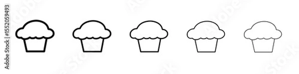 Obraz muffin icon simple vector outline logo
