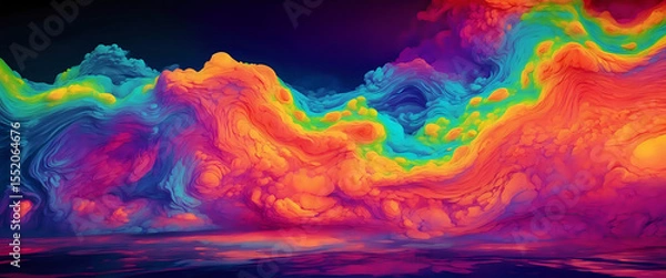 Fototapeta Vivid Abstract Colorful Background in a Dreamlike Swirling Artistic Display