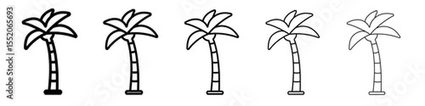Obraz palm tree icon simple vector outline logo