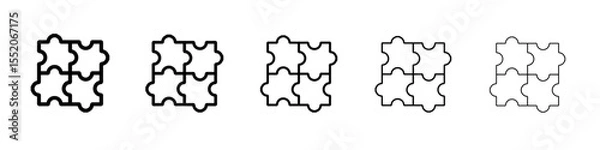 Obraz puzzle icon simple vector outline logo