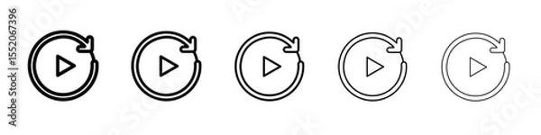 Obraz replay icon simple vector outline logo