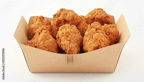 Fototapeta Delicious Crispy Kentucky Fried Chicken Arrives In A Convenient Delivery Box, Perfect For Enjoying At Home Or On The Go!