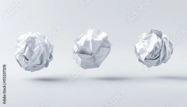Fototapeta Creating A Ball Of Crumpled Paper: A Detailed Guide On How To Fold And Manipulate Paper To Form A Sphere On A Gray Surface.
