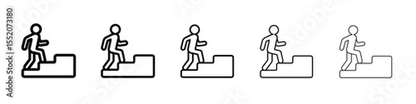 Obraz stairs icon simple vector outline logo