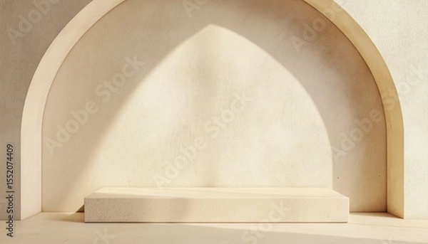 Fototapeta Vintage Cream Cement Wall Texture For Displaying, Advertising, And Promoting Products And Content On Websites. Aged Concrete Wall Texture.