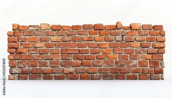 Fototapeta Vintage Red Brick Wall: A Panoramic Background Or Wallpaper With Ample Copy Space, Perfect For A Rustic And Nostalgic Touch.