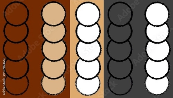 Fototapeta Color swatches displaying diverse skin tones in vertical arrangement  