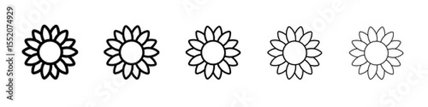 Obraz sunflower icon simple vector outline logo