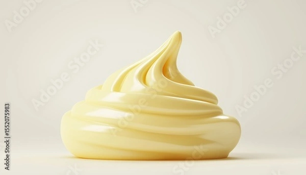 Fototapeta Detailed Image Of Mayonnaise Or Cream Mixture In The Process Of Rendering