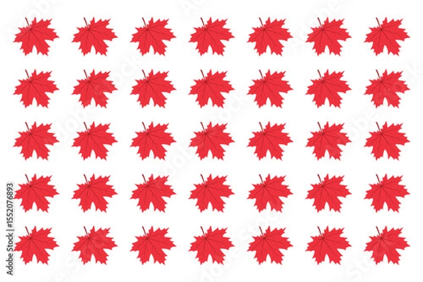 Fototapeta Vibrant Red Maple Leaf Pattern: Autumnal Seamless Texture for Fall Designs