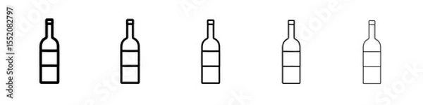 Obraz wine bottle icon simple vector outline logo