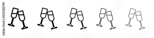 Obraz wine glass icon simple vector outline logo