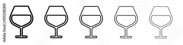Obraz wine glass icon simple vector outline logo