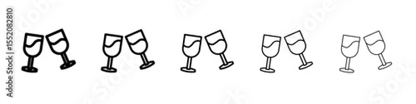 Obraz wine icon simple vector outline logo