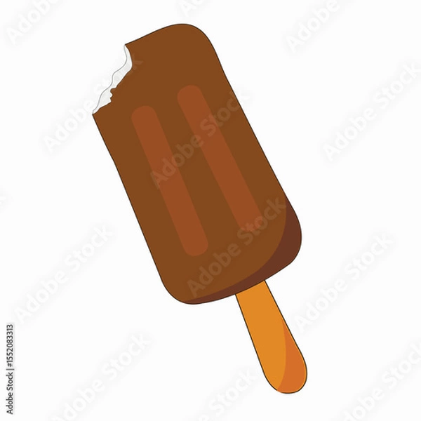 Obraz ice cream popsicle in chocolate on a stick on a white background isolate
