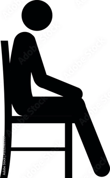 Obraz Man sitting on chair icon. Human signs and symbols.