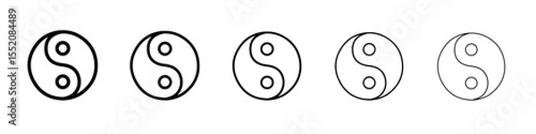 Obraz ying yang icon simple vector outline logo