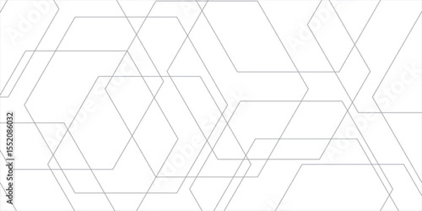 Fototapeta Abstract minimalistic background featuring a series of thin, overlapping geometric lines forming angular. Futuristic architecture concept with digital geometric connection gray lines.