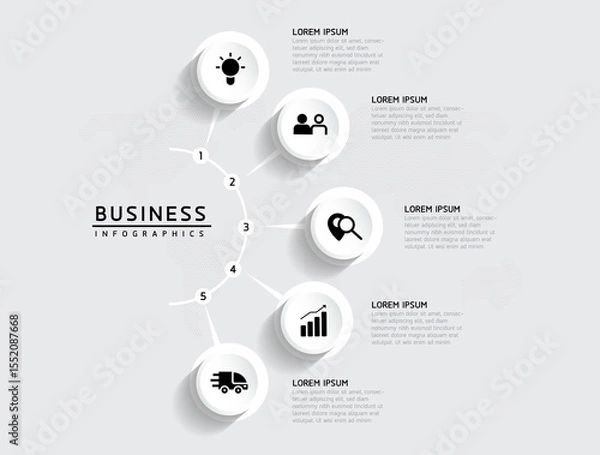 Fototapeta Vector business Presentation Connecting Steps Infographic Template